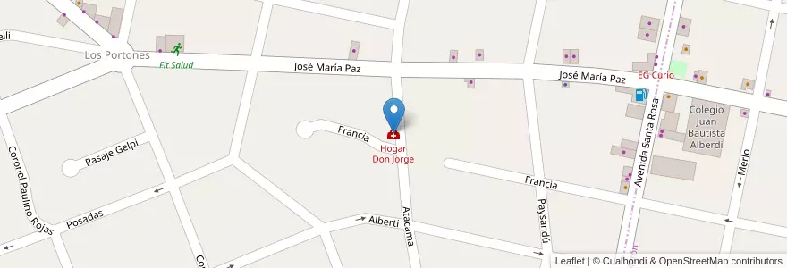 Mapa de ubicacion de Hogar Don Jorge en 阿根廷, 布宜诺斯艾利斯省, Partido De Ituzaingó, Ituzaingó.