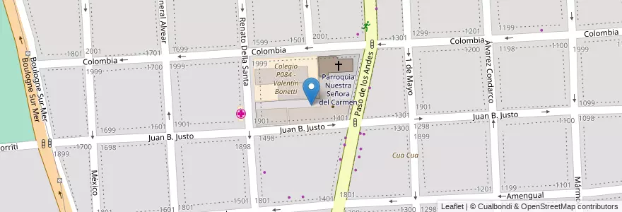 Mapa de ubicacion de Hogar Don Orione en 아르헨티나, 칠레, Mendoza, Godoy Cruz, Departamento Godoy Cruz, Distrito Ciudad De Godoy Cruz.