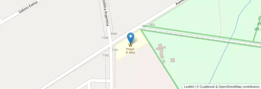 Mapa de ubicacion de Hogar El Alba en Argentina, Buenos Aires, Partido De Almirante Brown, Ministro Rivadavia.