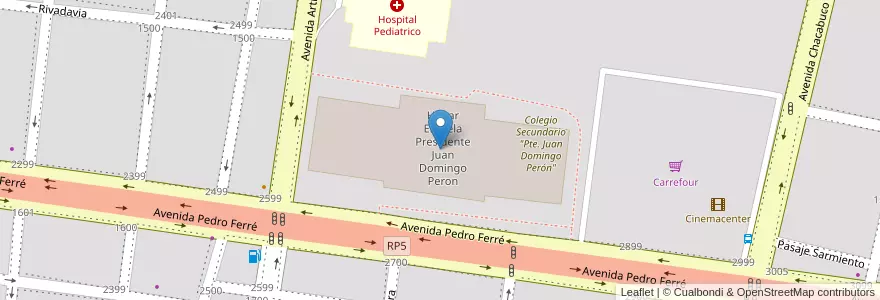 Mapa de ubicacion de Hogar Escuela Presidente Juan Domingo Peron en Argentinien, Corrientes, Departamento Capital, Corrientes, Corrientes.