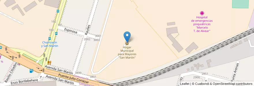 Mapa de ubicacion de Hogar Municipal para Mayores "San Martín", La Paternal en الأرجنتين, Ciudad Autónoma De Buenos Aires, Buenos Aires, Comuna 15.