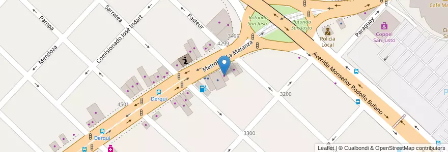 Mapa de ubicacion de Hogar Paraguato 7 De Agosto en Arjantin, Buenos Aires, Partido De La Matanza, San Justo.