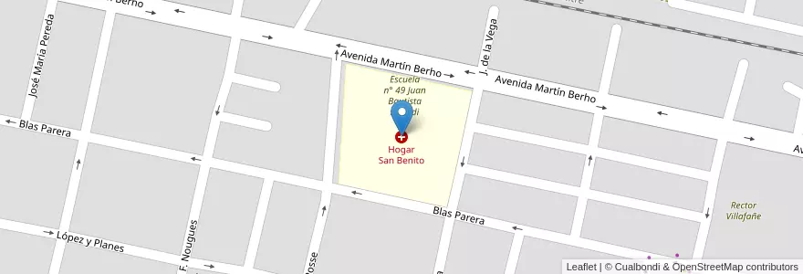 Mapa de ubicacion de Hogar San Benito en Argentina, Tucumán, San Miguel De Tucumán, Departamento Capital, San Miguel De Tucumán.