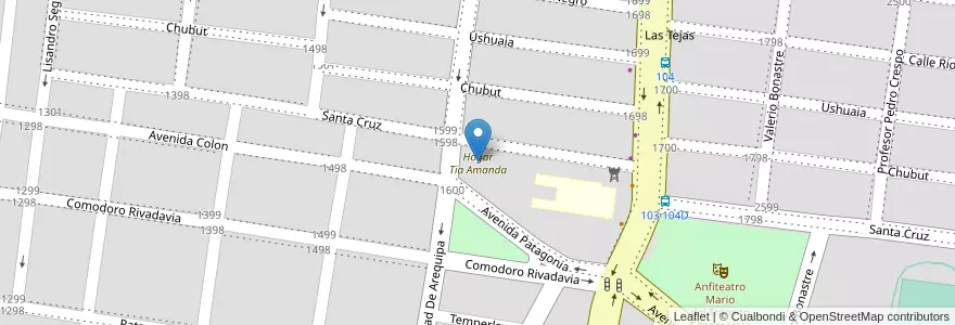 Mapa de ubicacion de Hogar Tia Amanda en الأرجنتين, Corrientes, Departamento Capital, Corrientes, Corrientes.