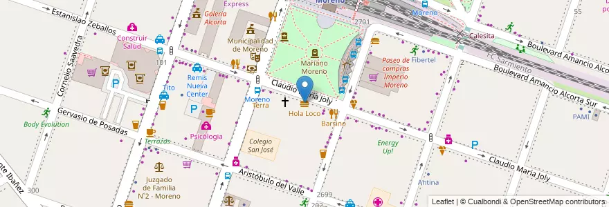 Mapa de ubicacion de Hola Loco en الأرجنتين, بوينس آيرس, Partido De Moreno, Moreno.
