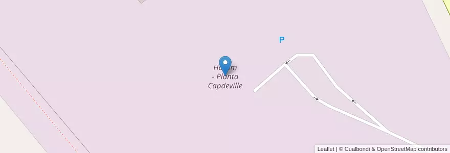 Mapa de ubicacion de Holcim - Planta Capdeville en Argentinien, Chile, Mendoza, Departamento Las Heras, Distrito Capdevilla.