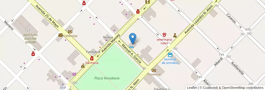 Mapa de ubicacion de Holte Plaza Lincoln en アルゼンチン, ブエノスアイレス州, Partido De Lincoln.