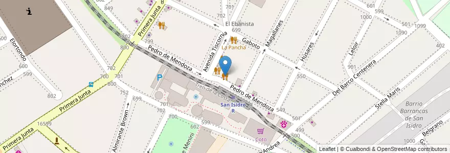 Mapa de ubicacion de Home Deli en 아르헨티나, 부에노스아이레스주, Partido De San Isidro, San Isidro.