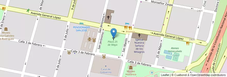 Mapa de ubicacion de Homenaje a los inundados, Plaza 25 de Mayo. en Arjantin, Santa Fe, Departamento La Capital, Santa Fe Capital, Santa Fe.