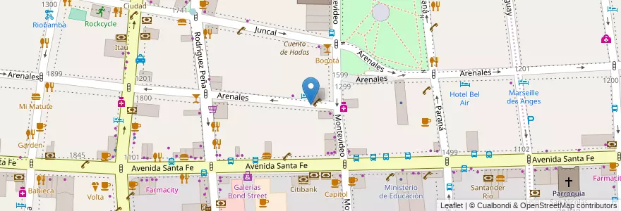 Mapa de ubicacion de Hönecker boutique de chocolates, Recoleta en Аргентина, Буэнос-Айрес, Comuna 2, Буэнос-Айрес.