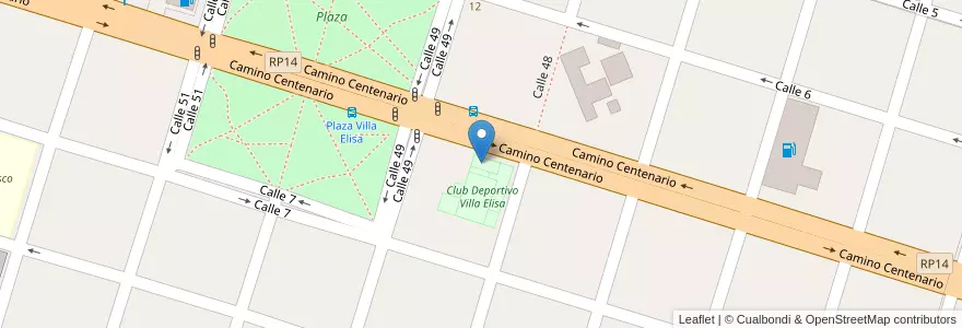 Mapa de ubicacion de Hong Feng, Villa Elisa en 阿根廷, 布宜诺斯艾利斯省, Partido De La Plata, Villa Elisa.