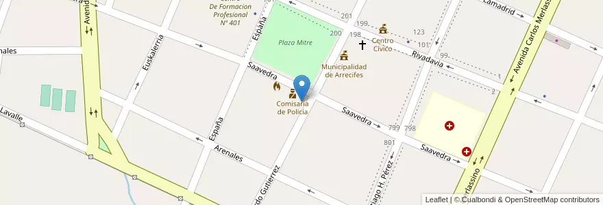 Mapa de ubicacion de Honorable Concejo Deliberante en Arjantin, Buenos Aires, Partido De Arrecifes.