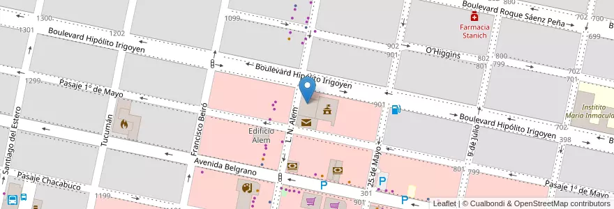 Mapa de ubicacion de Honorable Consejo Deliberante en Argentina, Córdoba, Departamento Marcos Juárez, Pedanía Espinillos, Municipio De Marcos Juárez.