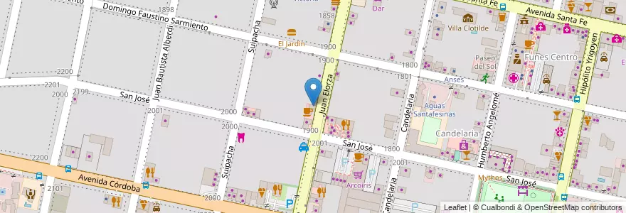 Mapa de ubicacion de Honorata en الأرجنتين, سانتا في, Departamento Rosario, Municipio De Funes, Funes.