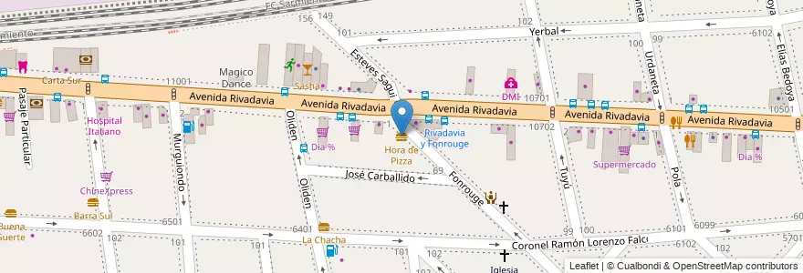 Mapa de ubicacion de Hora de Pizza, Liniers en Argentine, Ciudad Autónoma De Buenos Aires, Comuna 9, Buenos Aires, Comuna 10.