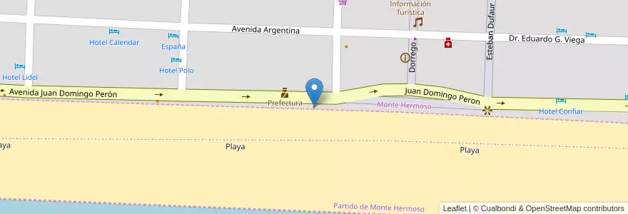 Mapa de ubicacion de Horizonte en Argentina, Provincia Di Buenos Aires, Partido De Monte Hermoso, Monte Hermoso.