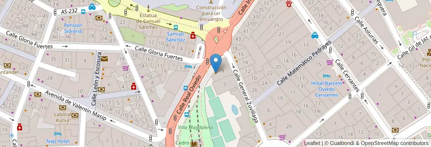 Mapa de ubicacion de Horno Robledo en 스페인, 아스투리아스, 아스투리아스, Oviedo.