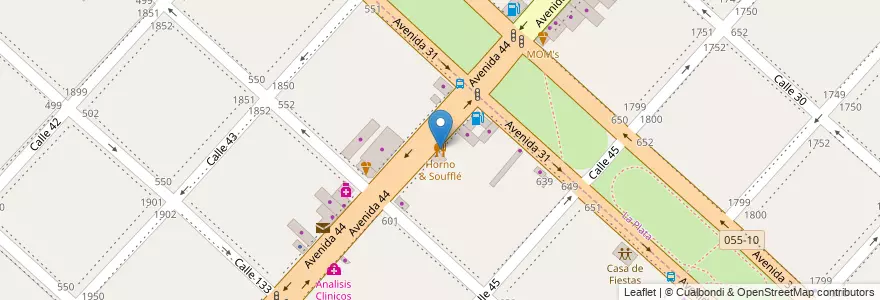 Mapa de ubicacion de Horno & Soufflé, San Carlos en Arjantin, Buenos Aires, Partido De La Plata.