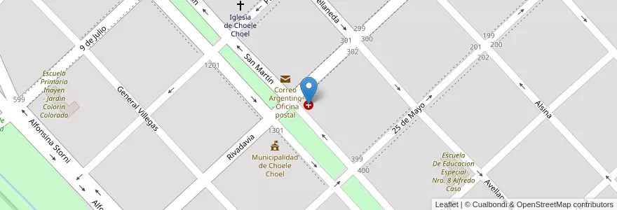 Mapa de ubicacion de Hospital en الأرجنتين, ريو نيغرو, Departamento Avellaneda, Choele Choel.