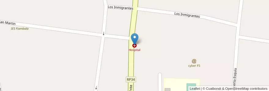 Mapa de ubicacion de Hospital en 阿根廷, Catamarca, Departamento Tinogasta, Municipio De Fiambalá, Fiambala.
