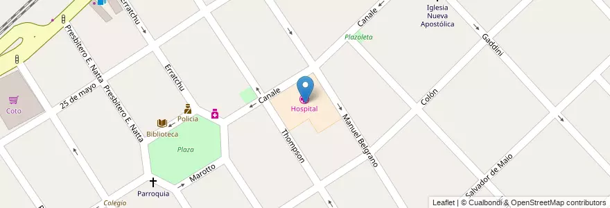 Mapa de ubicacion de Hospital en Arjantin, Buenos Aires, Partido De Ezeiza, Tristán Suárez.
