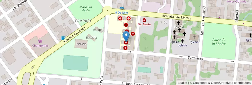 Mapa de ubicacion de Hospital en Arjantin, Formosa, Departamento Pilcomayo, Municipio De Clorinda, Clorinda.
