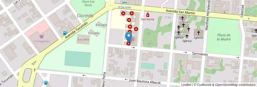 Mapa de ubicacion de Hospital en Аргентина, Формоса, Departamento Pilcomayo, Municipio De Clorinda, Clorinda.