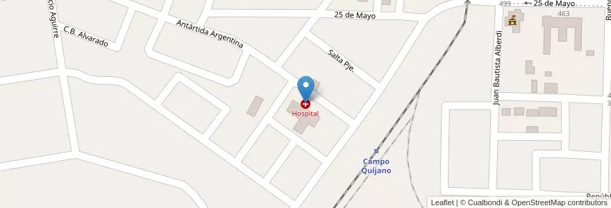 Mapa de ubicacion de Hospital en Аргентина, Сальта, Rosario De Lerma, Municipio De Campo Quijano.