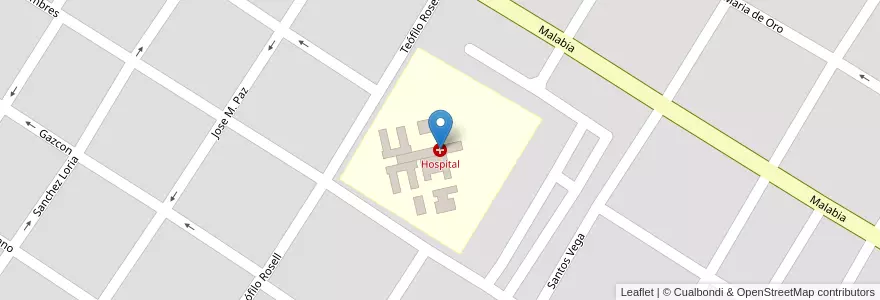 Mapa de ubicacion de Hospital en Arjantin, Buenos Aires, Partido De Baradero, Baradero.