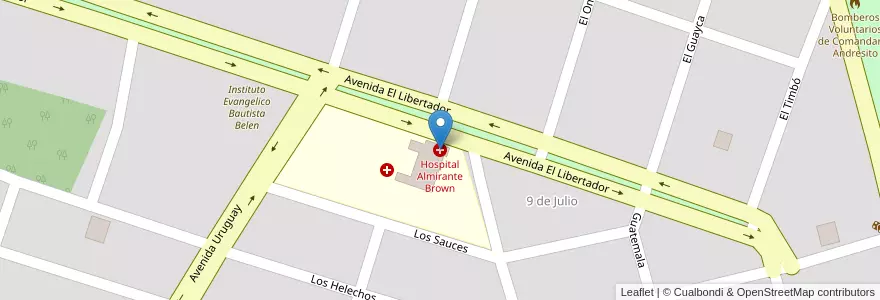 Mapa de ubicacion de Hospital Almirante Brown en Argentina, Misiones, Departamento General Manuel Belgrano, Municipio De Comandante Andresito, Comandante Andresito.
