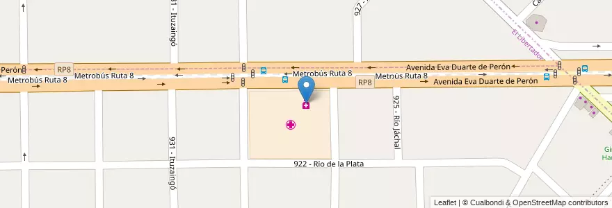 Mapa de ubicacion de Hospital Bocalandro en 阿根廷, 布宜诺斯艾利斯省, Partido De Tres De Febrero, Loma Hermosa.