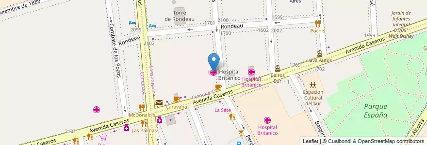 Mapa de ubicacion de Hospital Británico, Constitucion en آرژانتین, Ciudad Autónoma De Buenos Aires, Comuna 4, Comuna 1, Buenos Aires.