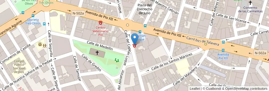 Mapa de ubicacion de Hospital Clínico Veterinario en Spanje, Castilië-La Mancha, Toledo, Talavera, Talavera De La Reina.