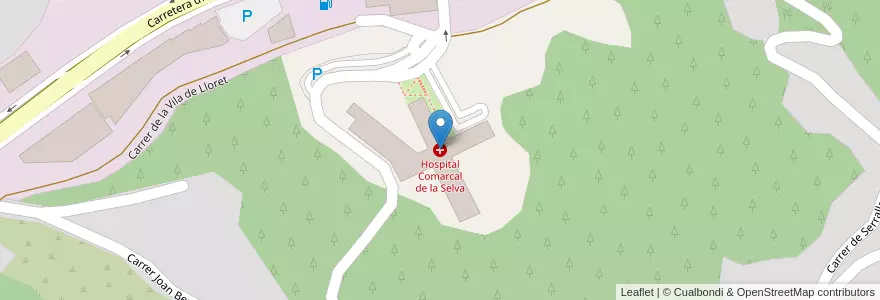 Mapa de ubicacion de Hospital Comarcal de la Selva en 스페인, Catalunya, 지로나, Selva, Blanes.