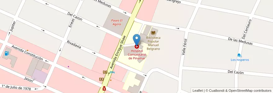 Mapa de ubicacion de Hospital Comunitario de Pinamar en Argentina, Provincia Di Buenos Aires, Partido De Pinamar.