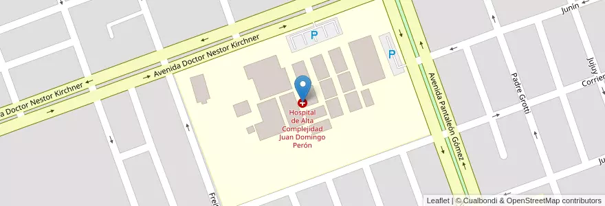 Mapa de ubicacion de Hospital de Alta Complejidad Juan Domingo Perón en アルゼンチン, フォルモサ州, Departamento Formosa, Municipio De Formosa, Formosa.