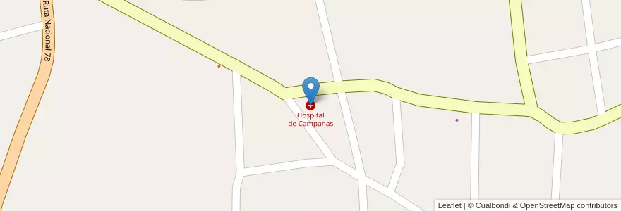 Mapa de ubicacion de Hospital de Campanas en Arjantin, La Rioja, Departamento Famatina.
