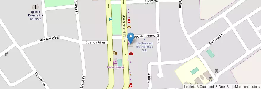 Mapa de ubicacion de Hospital de Campo Viera en アルゼンチン, ミシオネス州, Departamento Oberá, Municipio De Campo Viera, Campo Viera.