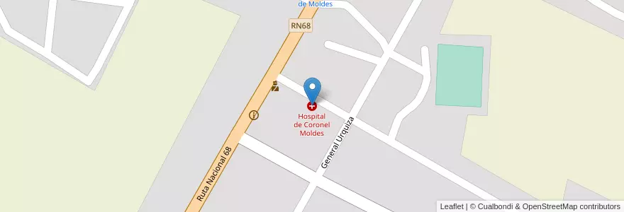 Mapa de ubicacion de Hospital de Coronel Moldes en アルゼンチン, サルタ州, La Viña, Municipio De Coronel Moldes, Coronel Moldes.