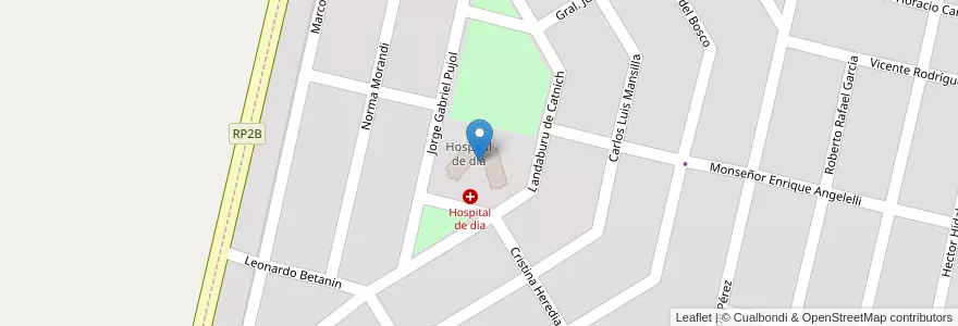 Mapa de ubicacion de Hospital de día en アルゼンチン, サンルイス州, General Pedernera, Villa Mercedes, Municipio De Villa Mercedes, La Ribera.