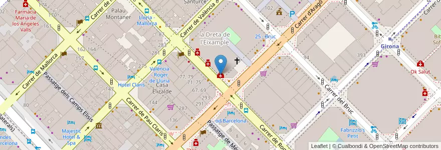 Mapa de ubicacion de Hospital de Dia. Salut mental en إسبانيا, كتالونيا, برشلونة, بارسلونس, Barcelona.