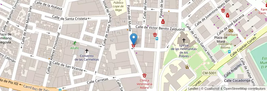 Mapa de ubicacion de Hospital de día Vetersalud Talavera en 스페인, Castilla-La Mancha, 톨레도, Talavera, Talavera De La Reina.