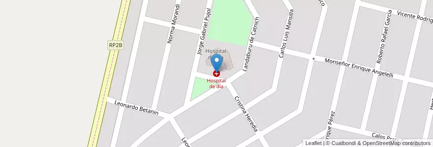 Mapa de ubicacion de Hospital de día en الأرجنتين, San Luis, General Pedernera, Villa Mercedes, Municipio De Villa Mercedes, La Ribera.