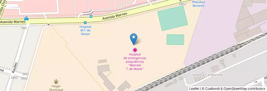 Mapa de ubicacion de Hospital de emergencias psiquiátricas "Marcelo T. de Alvear", La Paternal en Argentine, Ciudad Autónoma De Buenos Aires, Buenos Aires, Comuna 15.
