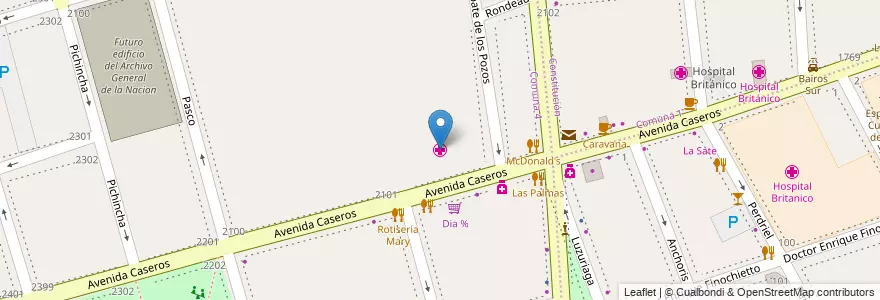 Mapa de ubicacion de Hospital de Gastroenterología Doctor Carlos Bonorino Udaondo, Parque Patricios en アルゼンチン, Ciudad Autónoma De Buenos Aires, Comuna 4, ブエノスアイレス.