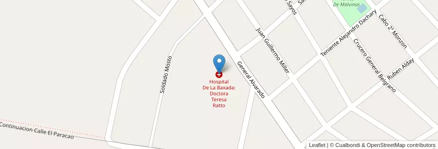 Mapa de ubicacion de Hospital De La Baxada: Doctora Teresa Ratto en الأرجنتين, إنتري ريوس, Departamento Paraná, Distrito Sauce, Paraná, Paraná.