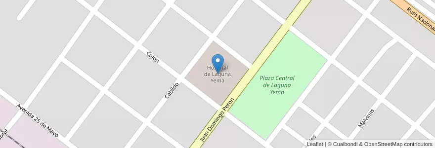 Mapa de ubicacion de Hospital de Laguna Yema en アルゼンチン, フォルモサ州, Departamento Bermejo, Laguna Yema, Municipio De Laguna Yema.