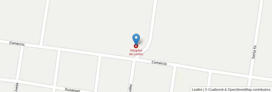 Mapa de ubicacion de Hospital de Loreto en アルゼンチン, コリエンテス州, Departamento San Miguel, Municipio De Loreto, Loreto.