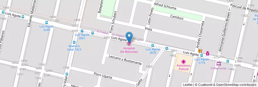 Mapa de ubicacion de Hospital De Mascotas en Аргентина, Кордова, Departamento Capital, Pedanía Capital, Córdoba, Municipio De Córdoba.
