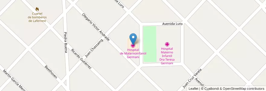Mapa de ubicacion de Hospital de Maternoinfantil Germani en 阿根廷, 布宜诺斯艾利斯省, Partido De La Matanza, Gregorio De Laferrere.